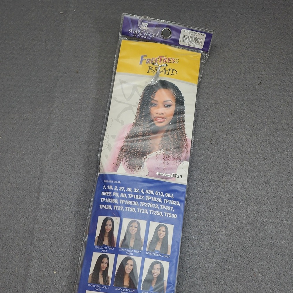 FreeTress Water Wave Braiding Hair 1B Crochet Latch Hook 22 Inch Women‎ OS
